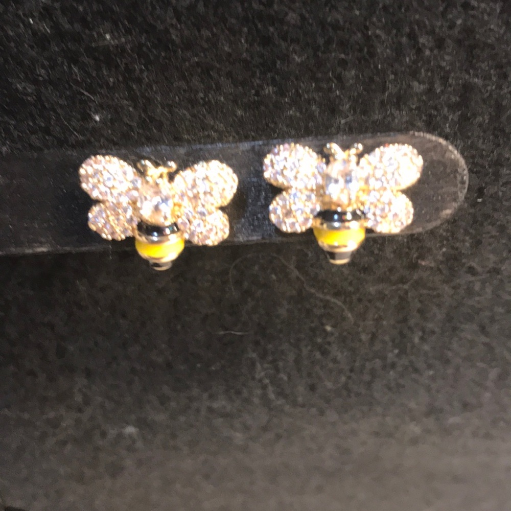 Bumblebee post earrings. Gold filled - Picture 4 of 5
